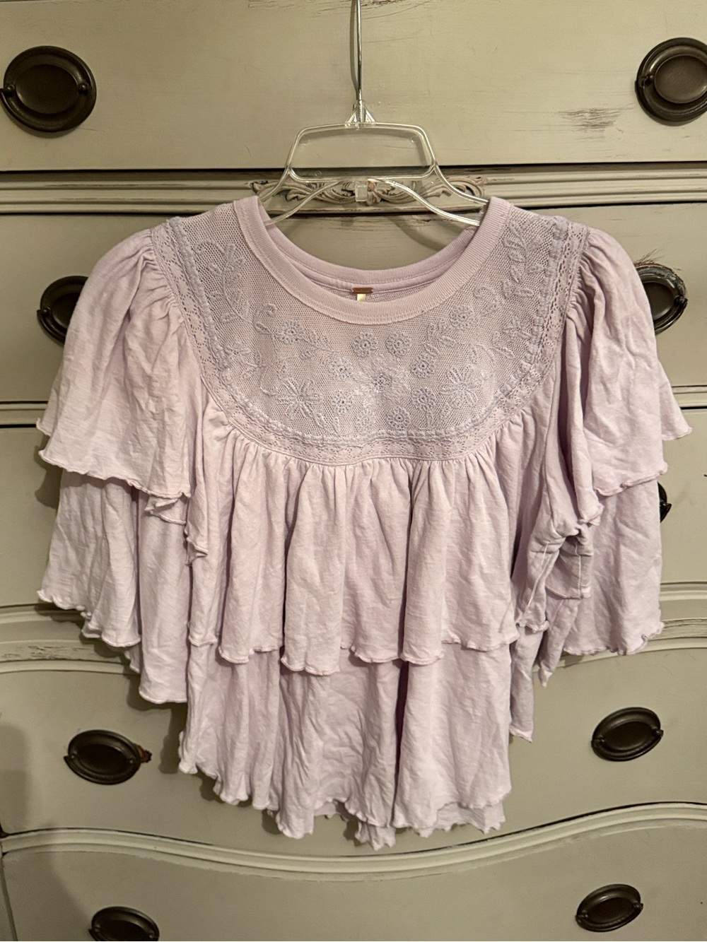 Free People Rose Ruffle Party Tee S NWT - Picture 10 of 13